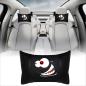 Preview: Auto Nackenkissen 20x30cm Nackenpolster Leder Schwarz mit Druck Design